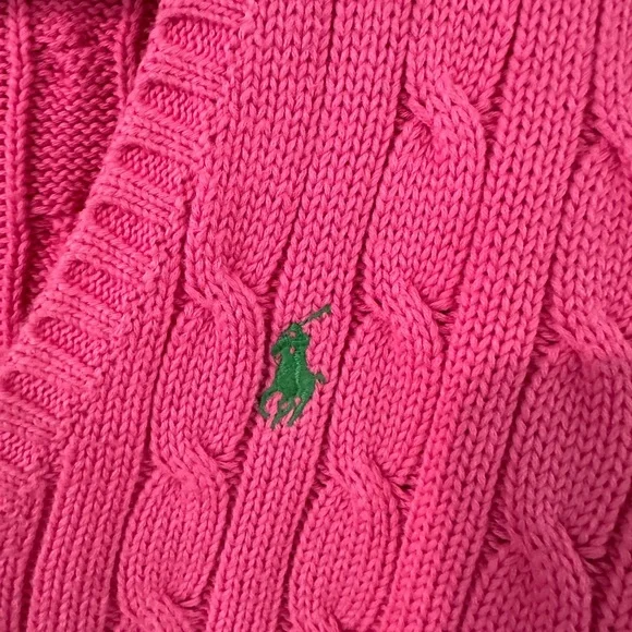 Ralph Lauren V-Neck Sweater in Vibrant Pink - Picture 3 of 4